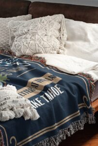 Personalized Lake House Woven Blanket