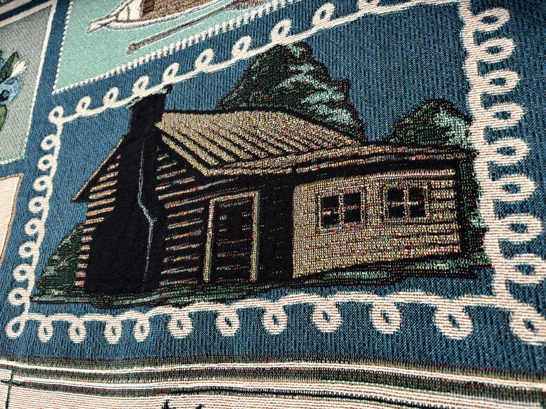 This Lake Life Woven Blanket is perfect as lake gift.