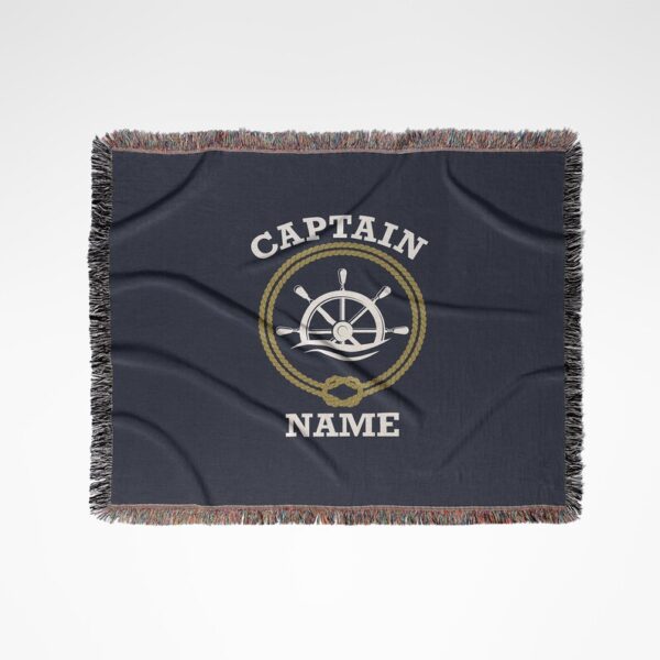 Captain First Mate Custom Woven Blanket Crew Personalized Gift Yacht Owner Crew Admiral Navigator Tapestry Yate Boat Nautical Gift for Dad