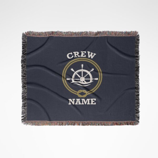 Captain First Mate Custom Woven Blanket Crew Personalized Gift Yacht Owner Crew Admiral Navigator Tapestry Yate Boat Nautical Gift for Dad