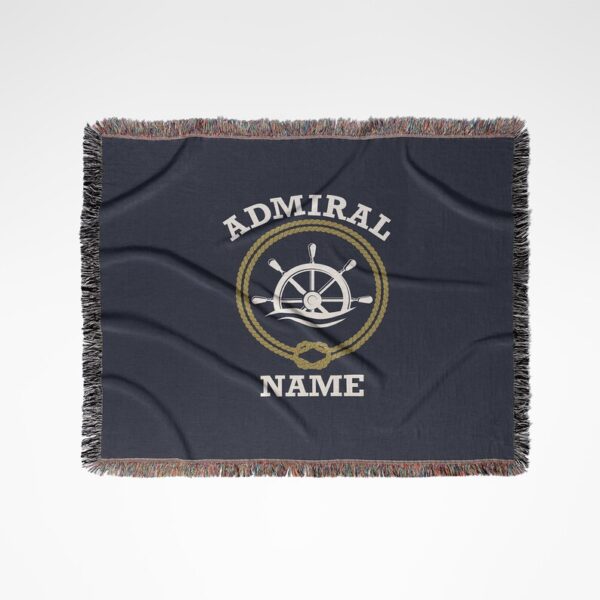 Captain First Mate Custom Woven Blanket Crew Personalized Gift Yacht Owner Crew Admiral Navigator Tapestry Yate Boat Nautical Gift for Dad