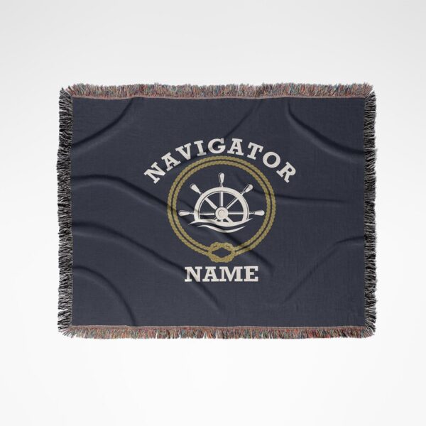 Captain First Mate Custom Woven Blanket Crew Personalized Gift Yacht Owner Crew Admiral Navigator Tapestry Yate Boat Nautical Gift for Dad