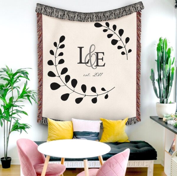Throw Blanket Couple Initials