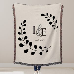Throw Blanket Couple Initials