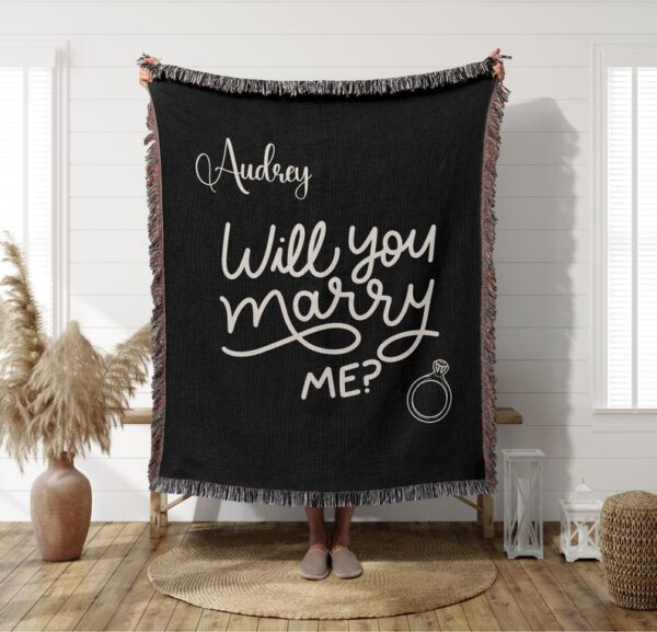 Will You Marry Me - Woven Blanket - Proposal Sign - Pop the Question