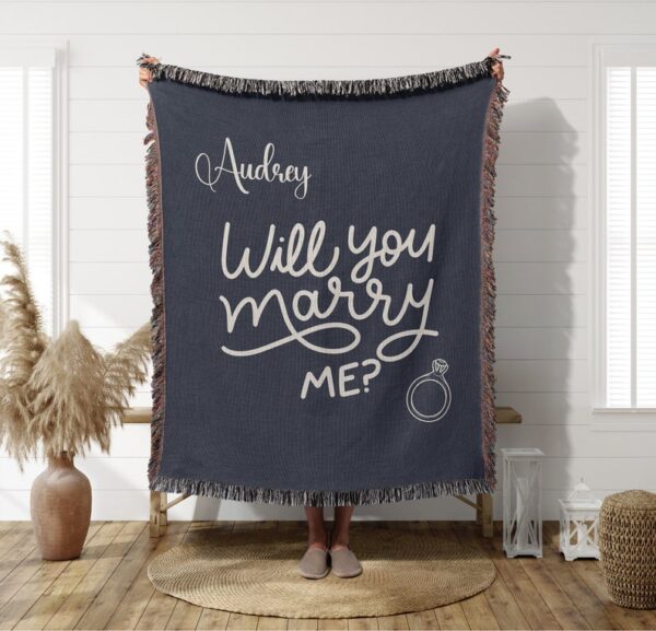 Will You Marry Me - Woven Blanket - Proposal Sign - Pop the Question