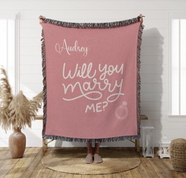 Will You Marry Me - Woven Blanket - Proposal Sign - Pop the Question