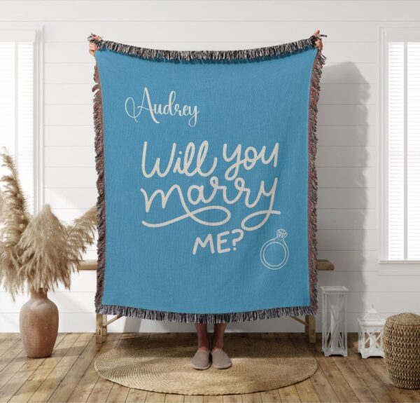 Will You Marry Me - Woven Blanket - Proposal Sign - Pop the Question
