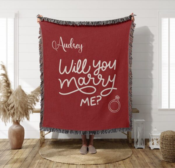 Will You Marry Me - Woven Blanket - Proposal Sign - Pop the Question