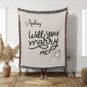 Will You Marry Me - Woven Blanket - Proposal Sign - Pop the Question