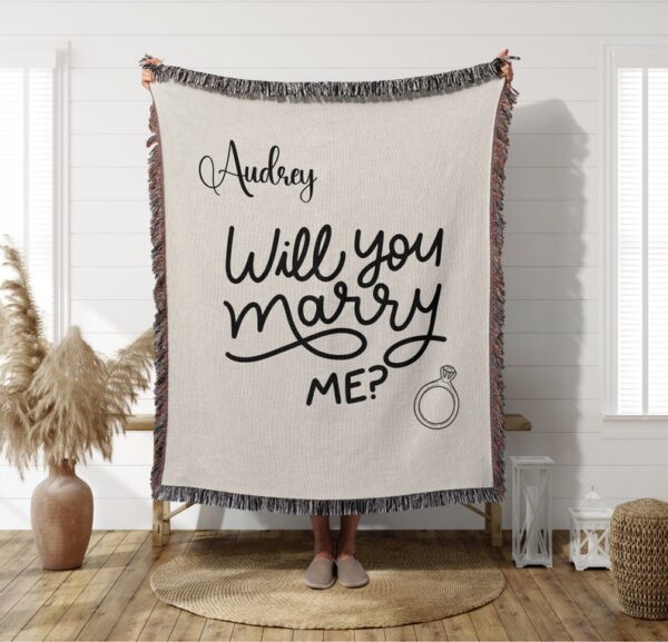 Will You Marry Me - Woven Blanket - Proposal Sign - Pop the Question