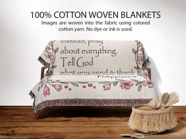 Don't Worry Philippians 4 Custom Christian Blanket, Inspirational Positive Thinking Daily Affirmation - Gift for Christian, Christians Gifts