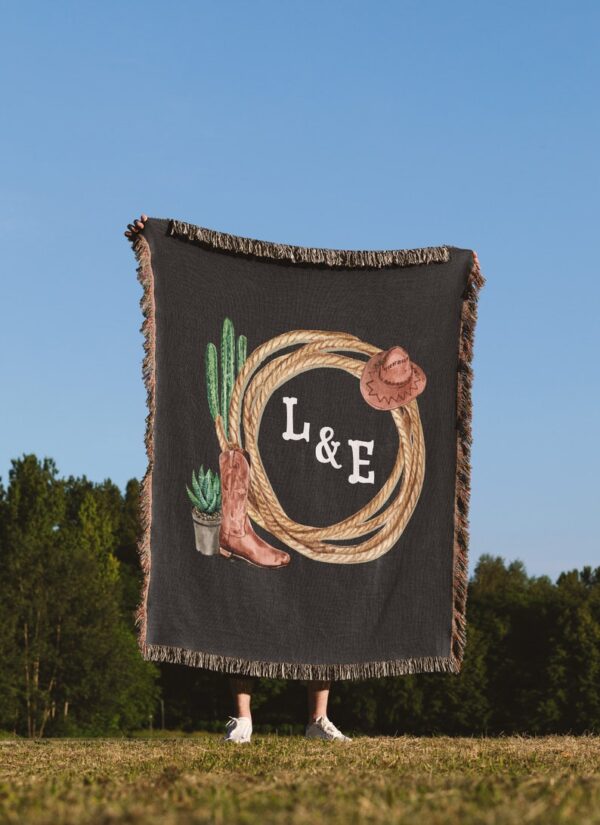 Personalized Western Blanket for Couple