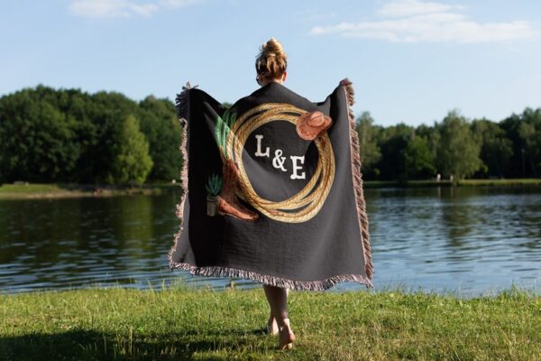 Personalized Western Blanket for Couple