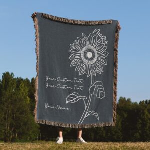 Sunflower woven blanket for Mama - sunflower for mom - sunflower gifts for women - Mother's Day sunflower gift - Girasoles eternos para Mama