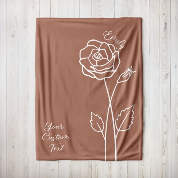Birth Month Flower Gift, Personalized Name Blanket, custom floral throw blanket, customize with name throw, gift for mother, mom, grandma