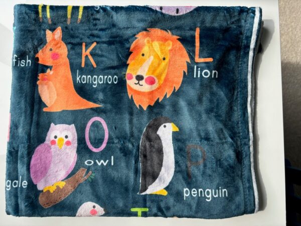 Personalized ABC Blanket - Animals Alphabet Blanket - Alphabet Gift for Kids - ABC Zoo Car Seat Blanket - Cozy & Warm Nap Blanket for Kid