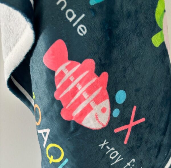 Personalized ABC Blanket - Animals Alphabet Blanket - Alphabet Gift for Kids - ABC Zoo Car Seat Blanket - Cozy & Warm Nap Blanket for Kid