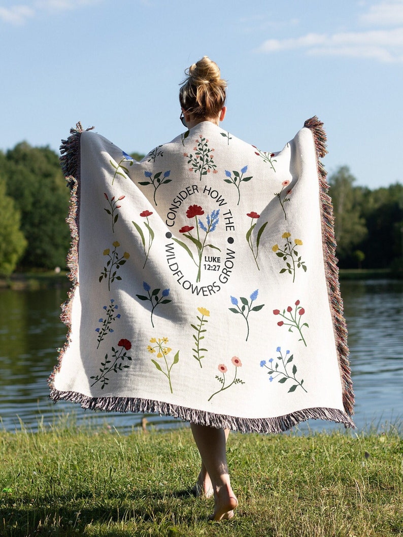 Consider How The Wildflowers Grow Woven Throw Blanket