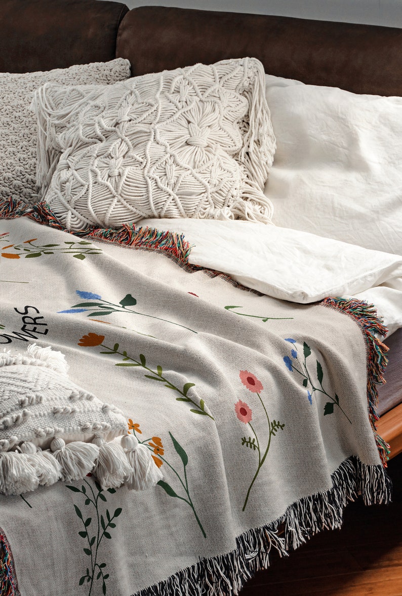 Consider How The Wildflowers Grow Woven Throw Blanket - Image 3