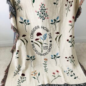 Consider How The Wildflowers Grow Woven Throw Blanket