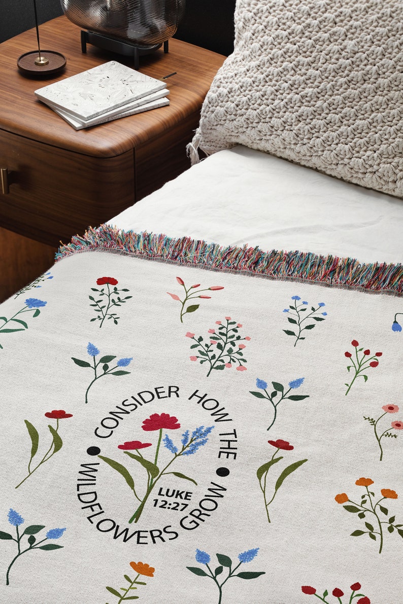 Consider How The Wildflowers Grow Woven Throw Blanket