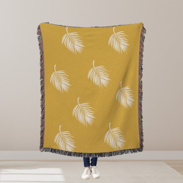 BOHO HANDMADE THROW Luxury Cotton Botanical leaf Decorative Woven Throw Blanket Wall Hanging Tapestry for Bed Sofa Couch Housewarming Gift