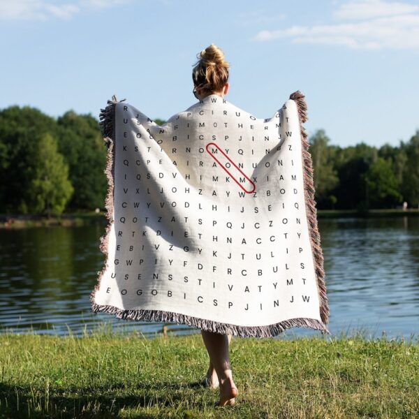 Personalized Word Search Woven Blanket