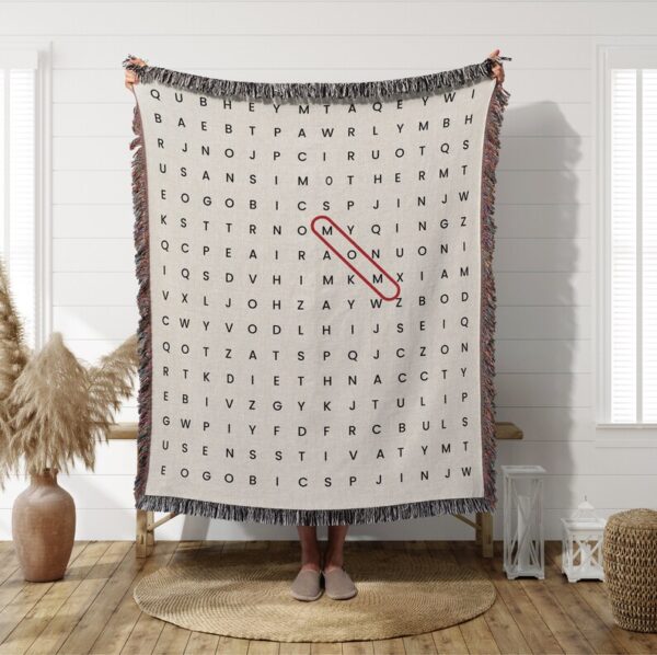 Personalized Word Search Woven Blanket