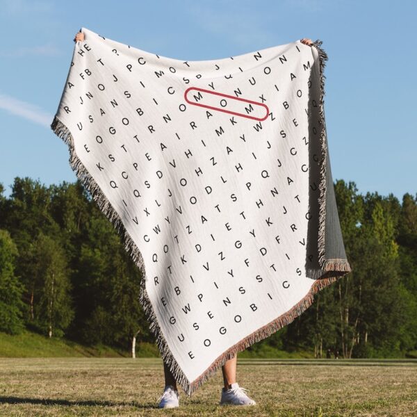 Personalized Word Search Woven Blanket