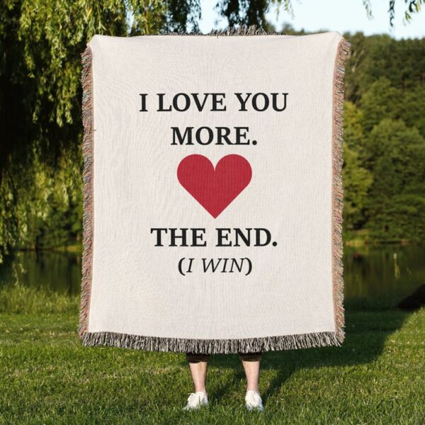 I LOVE YOU MORE Cotton Anniversary Gift Blanket For Girlfriend For Boyfriend For Wife For Husband First 2nd Anniversary Gift Valentines Gift