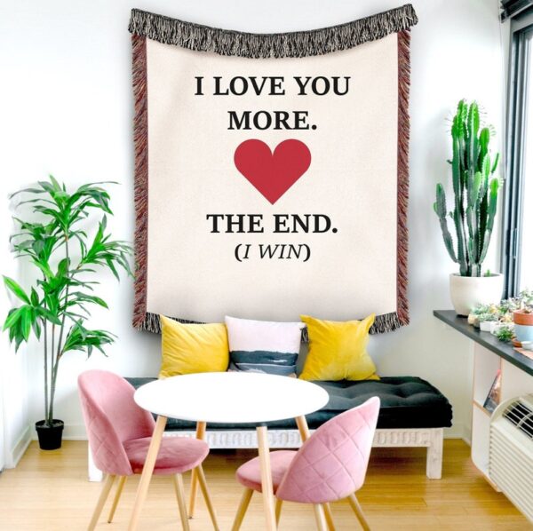 I LOVE YOU MORE Cotton Anniversary Gift Blanket For Girlfriend For Boyfriend For Wife For Husband First 2nd Anniversary Gift Valentines Gift