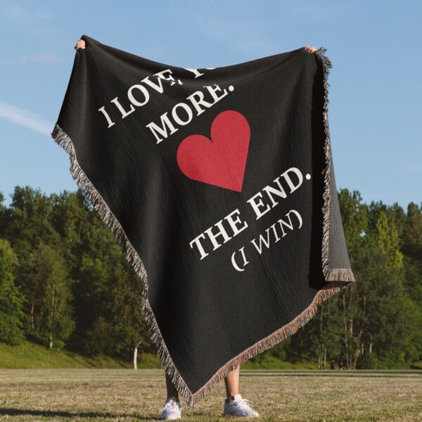I LOVE YOU More Cotton Anniversary Gift Blanket Woven Throw For Girlfriend For Boyfriend For Wife For Husband First 2nd Anniversary Gift