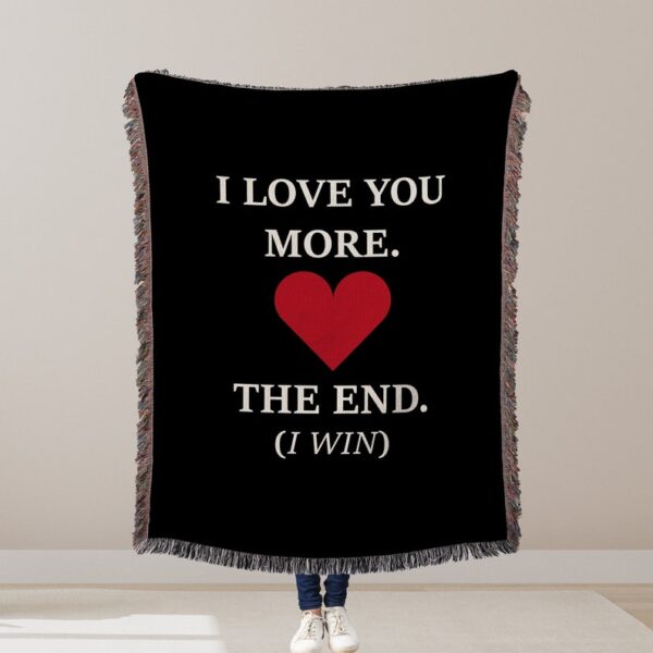 I LOVE YOU More Cotton Anniversary Gift Blanket Woven Throw For Girlfriend For Boyfriend For Wife For Husband First 2nd Anniversary Gift