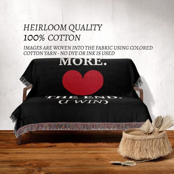 I LOVE YOU More Cotton Anniversary Gift Blanket Woven Throw For Girlfriend For Boyfriend For Wife For Husband First 2nd Anniversary Gift