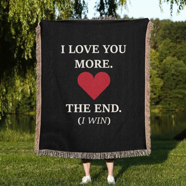 I LOVE YOU More Cotton Anniversary Gift Blanket Woven Throw For Girlfriend For Boyfriend For Wife For Husband First 2nd Anniversary Gift