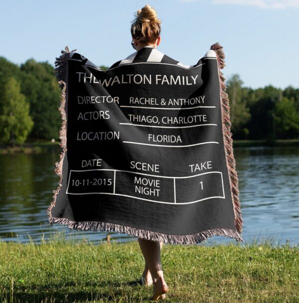 Personalized Movie Night Blanket, Home Theater, Theater Decor, Movie Couple Decor, Couples Gift, Cotton Anniversary, Wedding Gift, Movie Fan