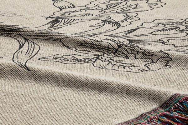 Floral Monogram Woven Blanket for Couple