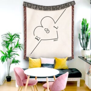 Valentine Heart Woven Blanket for Couple Gift