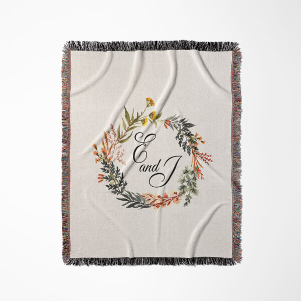 UNIQUE COTTON BLANKET For Couple Initials Second Anniversary Gift For Wife Cotton Anniversary For Girlfriend Keepsake Valentines Gift