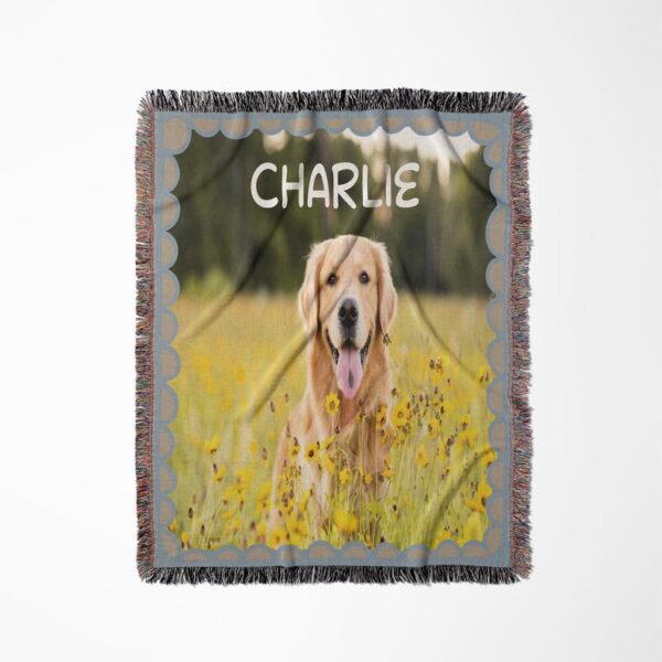 Dog Photo Blanket -Pet Dog Mom Gift, Custom Photo Picture Blanket, Pet Name Memorial Dog, Loss Cat, Gift Pet Owner, Fur baby