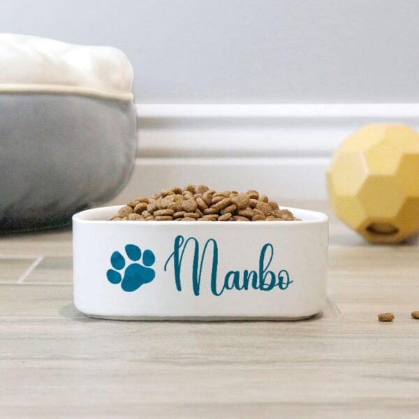 nique Dog Food Bowl with Name, Personalized Ceramic Dog Bowl, Food/Water Bowl for Pet, Cat Feeder Bowl, Puppy Gift, Watercolor Paws Gifts