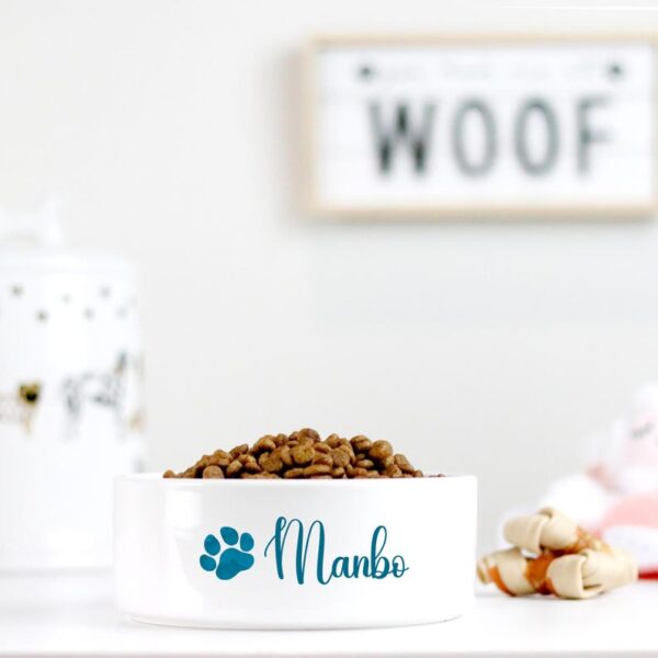 nique Dog Food Bowl with Name, Personalized Ceramic Dog Bowl, Food/Water Bowl for Pet, Cat Feeder Bowl, Puppy Gift, Watercolor Paws Gifts