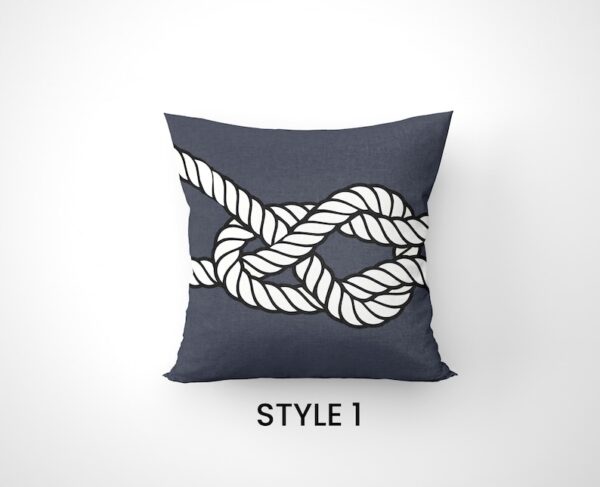 Nautical Knots Woven Pillow - Maritime Home Decor, Beach House Accent, coastal-inspired, Sea-Inspired Pillow, Coastal Look