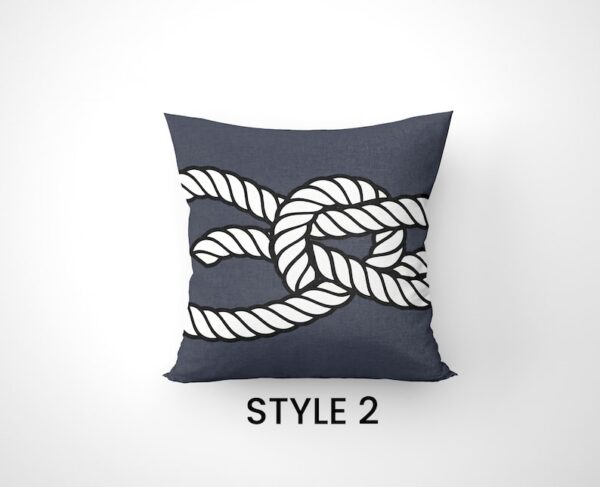 Nautical Knots Woven Pillow - Maritime Home Decor, Beach House Accent, coastal-inspired, Sea-Inspired Pillow, Coastal Look