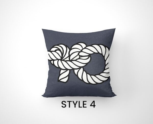 Nautical Knots Woven Pillow - Maritime Home Decor, Beach House Accent, coastal-inspired, Sea-Inspired Pillow, Coastal Look
