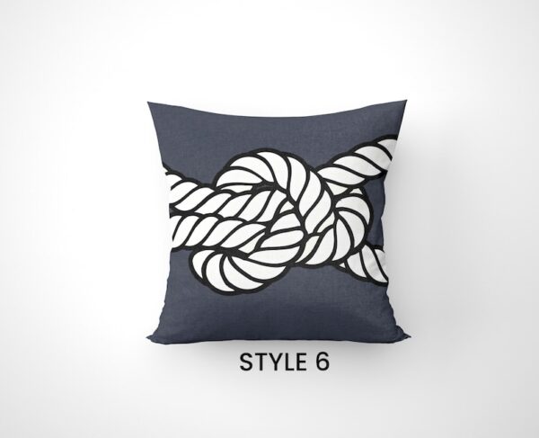 Nautical Knots Woven Pillow - Maritime Home Decor, Beach House Accent, coastal-inspired, Sea-Inspired Pillow, Coastal Look