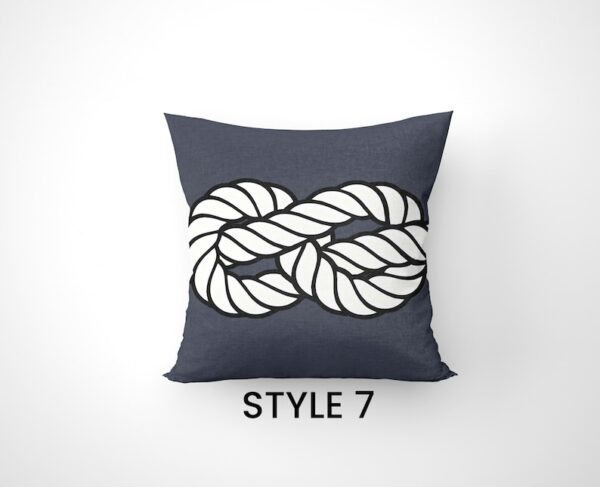 Nautical Knots Woven Pillow - Maritime Home Decor, Beach House Accent, coastal-inspired, Sea-Inspired Pillow, Coastal Look